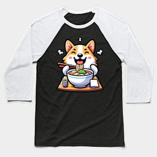 cute corgi eating ramen Baseball T-Shirt